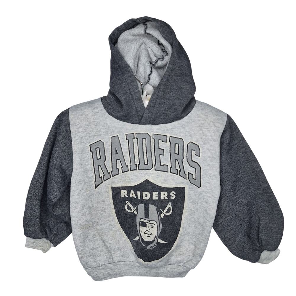 Vintage 80s Oakland Raiders Hoodie Sweatshirt Kids Toddler 2-3 yrs Football USA